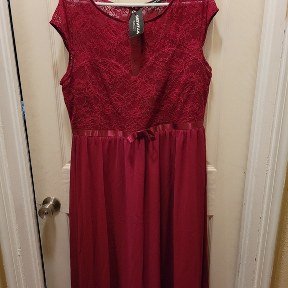 Formal Floral Lace Evening Party Maxi Dress - Picture 7 of 8